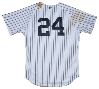 Robinson Cano 2013 CAREER HOME RUN #191 PHOTO MATCHED Game Used New York Yankees Pinstripe Home Jersey (MLB Authenticated & Steiner)